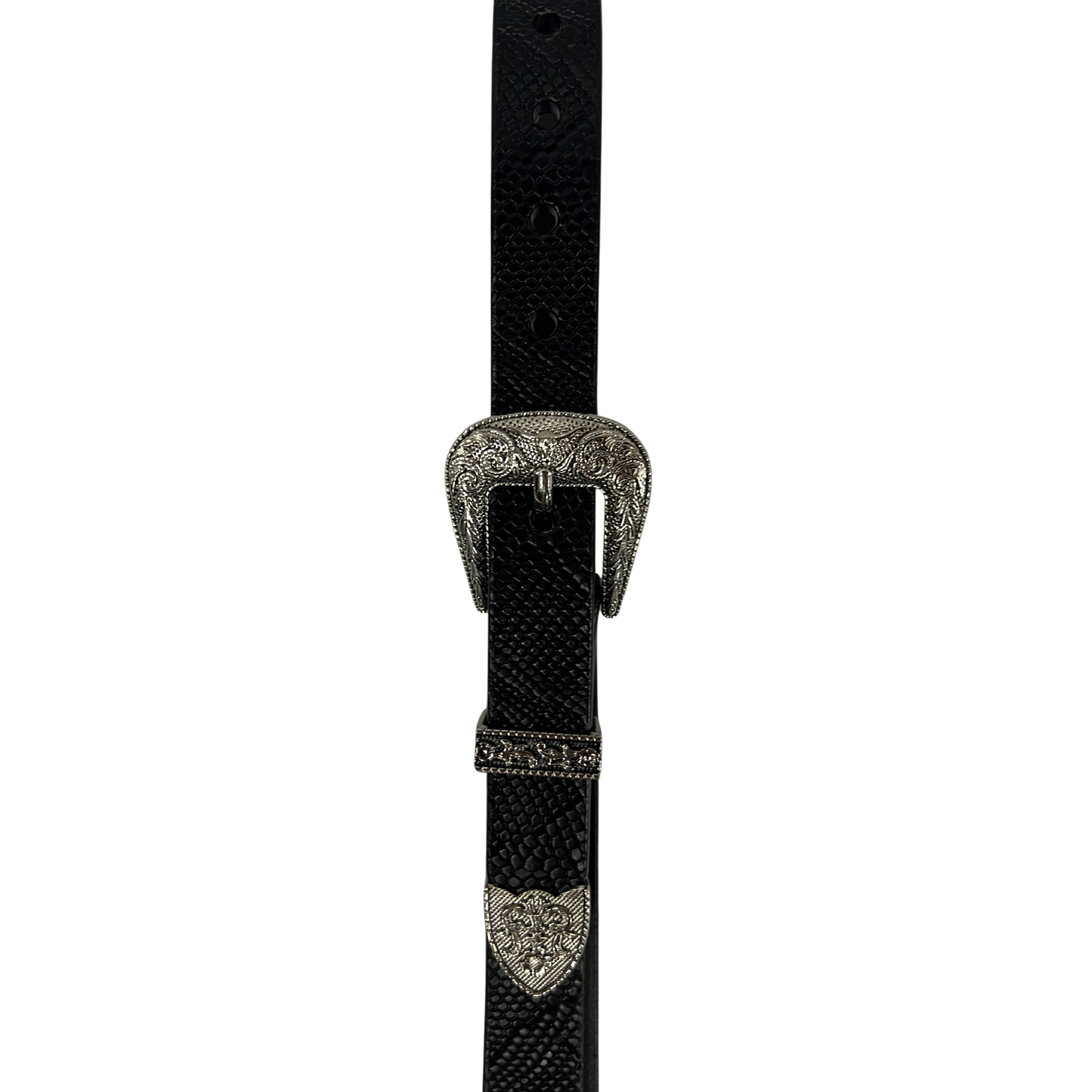 Cinturon vaquero en piel genuina para dama modelo #3075 Negro 25mm