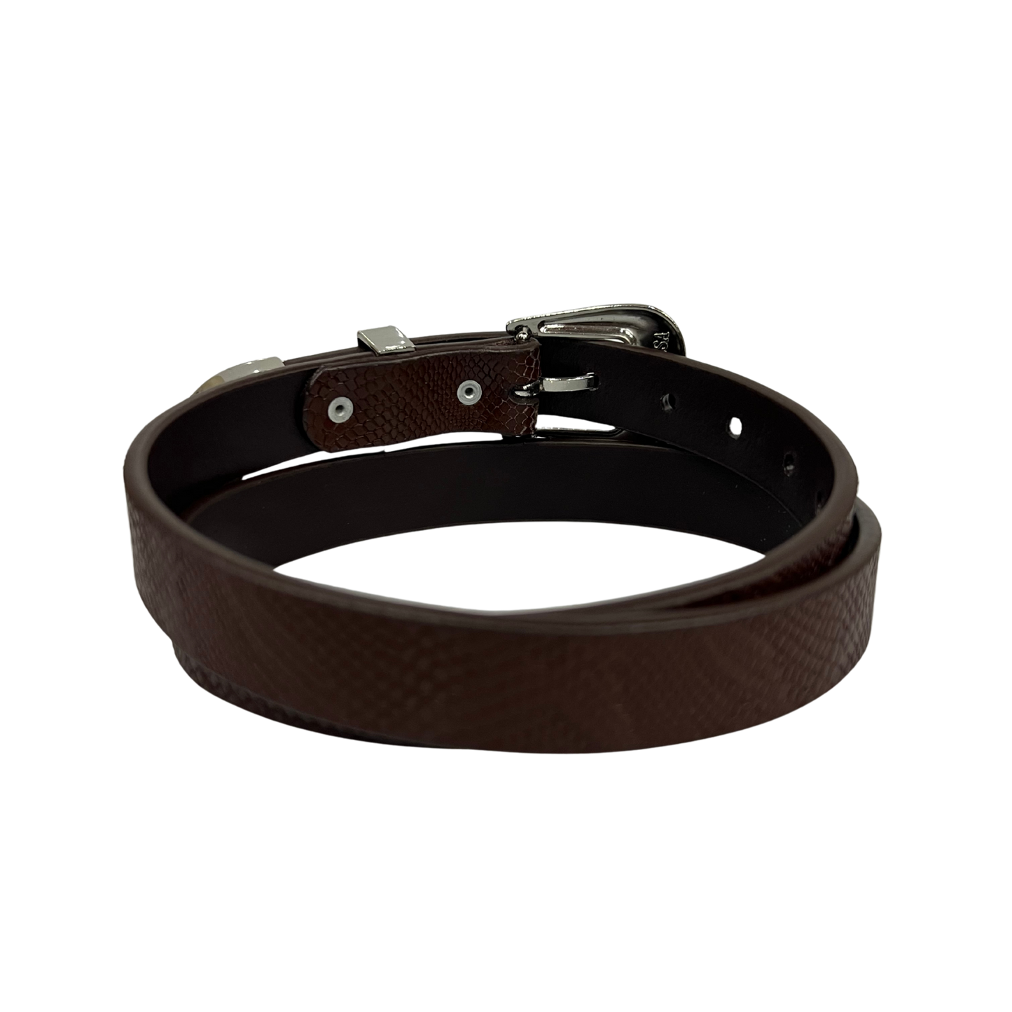 Cinturon vaquero en piel genuina para dama modelo #3075 Cafe 25mm