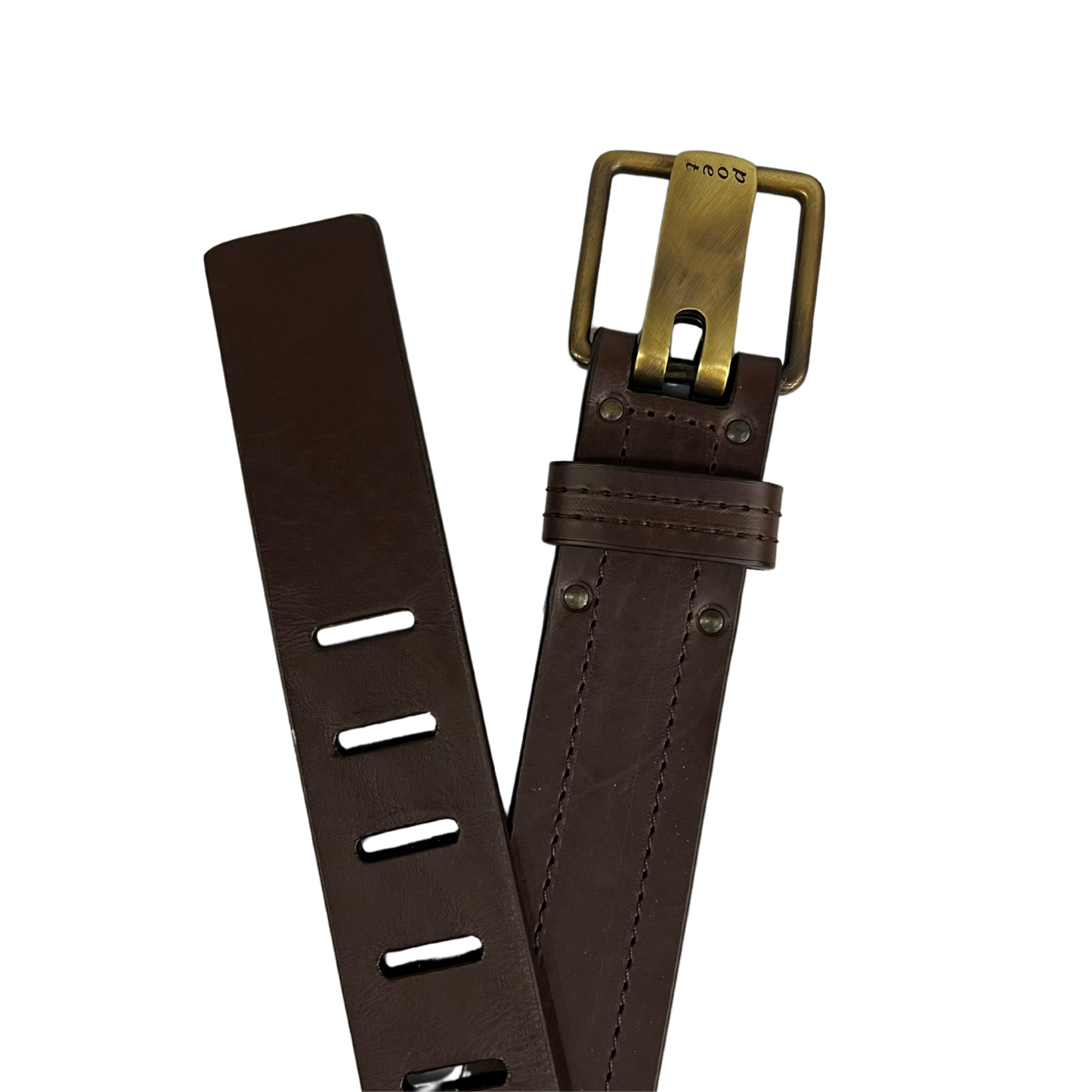 Cinturon casual en piel genuina para caballero modelo #1893 Cafe 45mm