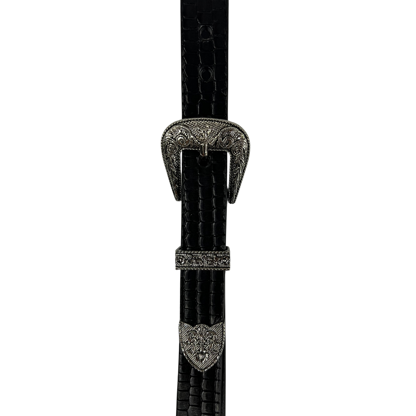 Cinturon vaquero en piel genuina para dama modelo #3075 Negro 25mm