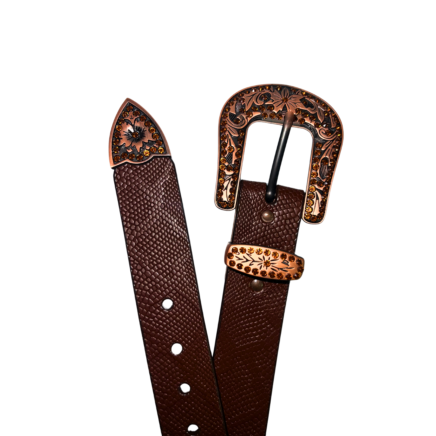 Cinturon vaquero en piel genuina para caballero modelo #3078 Cafe (edicion especial) 40mm