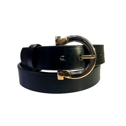 Cinturon casual en piel genuina para dama modelo #3039 Negro 30mm