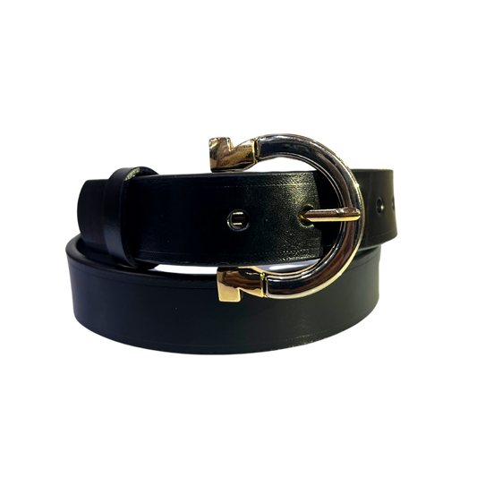 Cinturon casual en piel genuina para dama modelo #3039 Negro 30mm