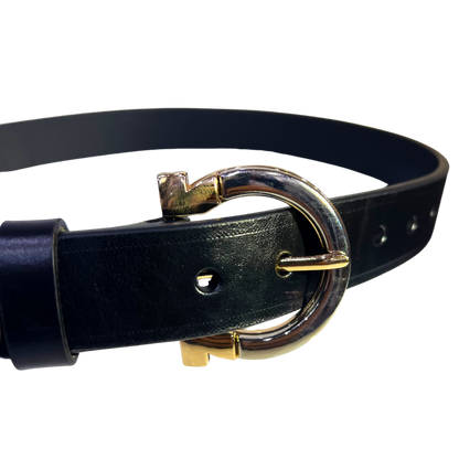 Cinturon casual en piel genuina para dama modelo #3039 Negro 30mm