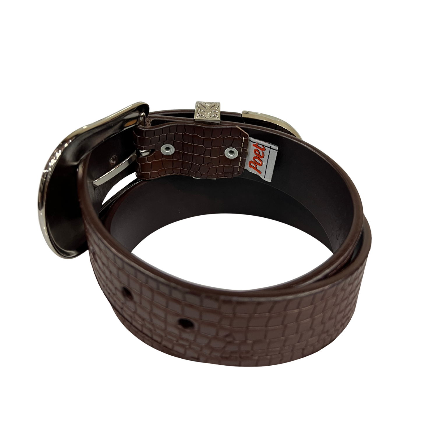 Cinturon vaquero en piel genuina para caballero modelo #3078 Cafe (Hebilla CowBoy) 40mm