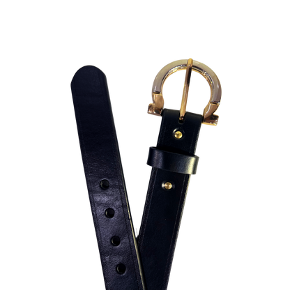 Cinturon casual en piel genuina para dama modelo #3039 Negro 30mm
