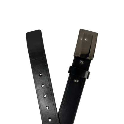 Cinturon casual en piel genuina para caballero modelo #5028 Negro 40mm