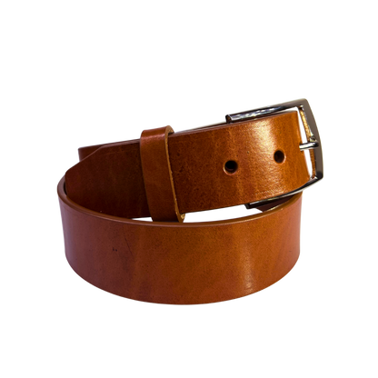 Cinturon casual en piel genuina para caballero modelo #1940 Miel 40mm
