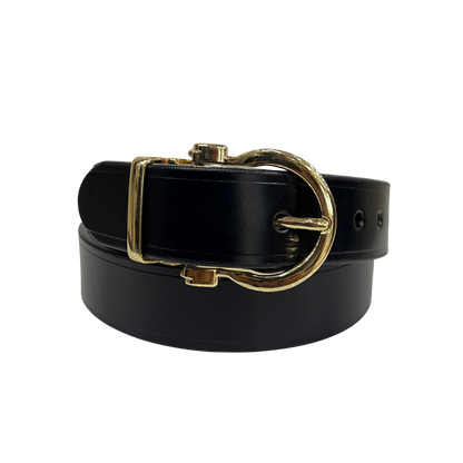 Cinturon casual en piel genuina para dama modelo #3080 Negro 35mm