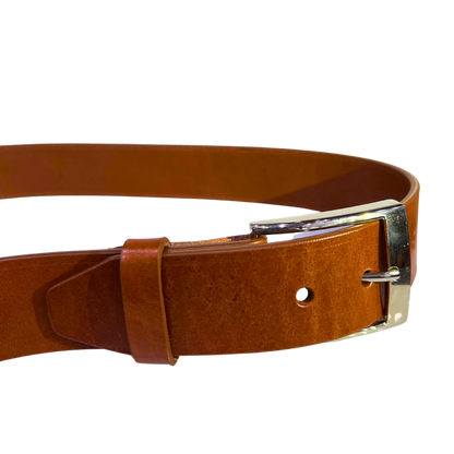 Cinturon casual en piel genuina para caballero modelo #1940 Miel 40mm