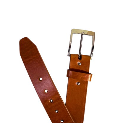 Cinturon casual en piel genuina para caballero modelo #1940 Miel 40mm