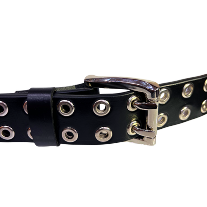 Cinturon casual en piel genuina para caballero modelo #5016 Negro 40mm