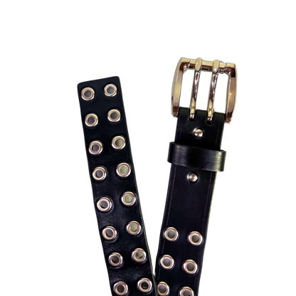 Cinturon casual en piel genuina para caballero modelo #5016 Negro 40mm