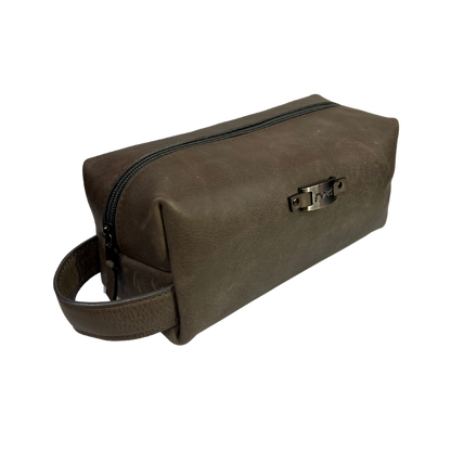 Bolsa de viaje en piel genuina color gris para dama y/o caballero modelo #0004