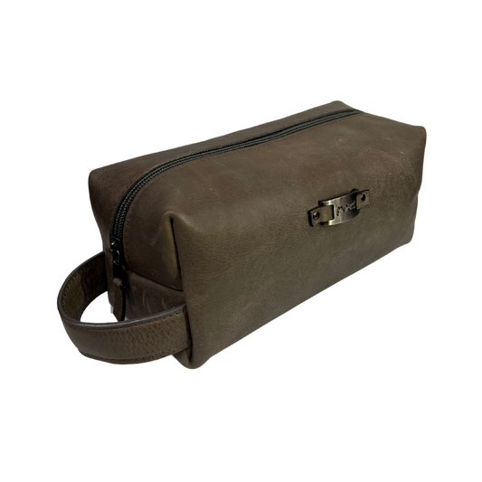 Bolsa de viaje en piel genuina color gris para dama y/o caballero modelo #0004