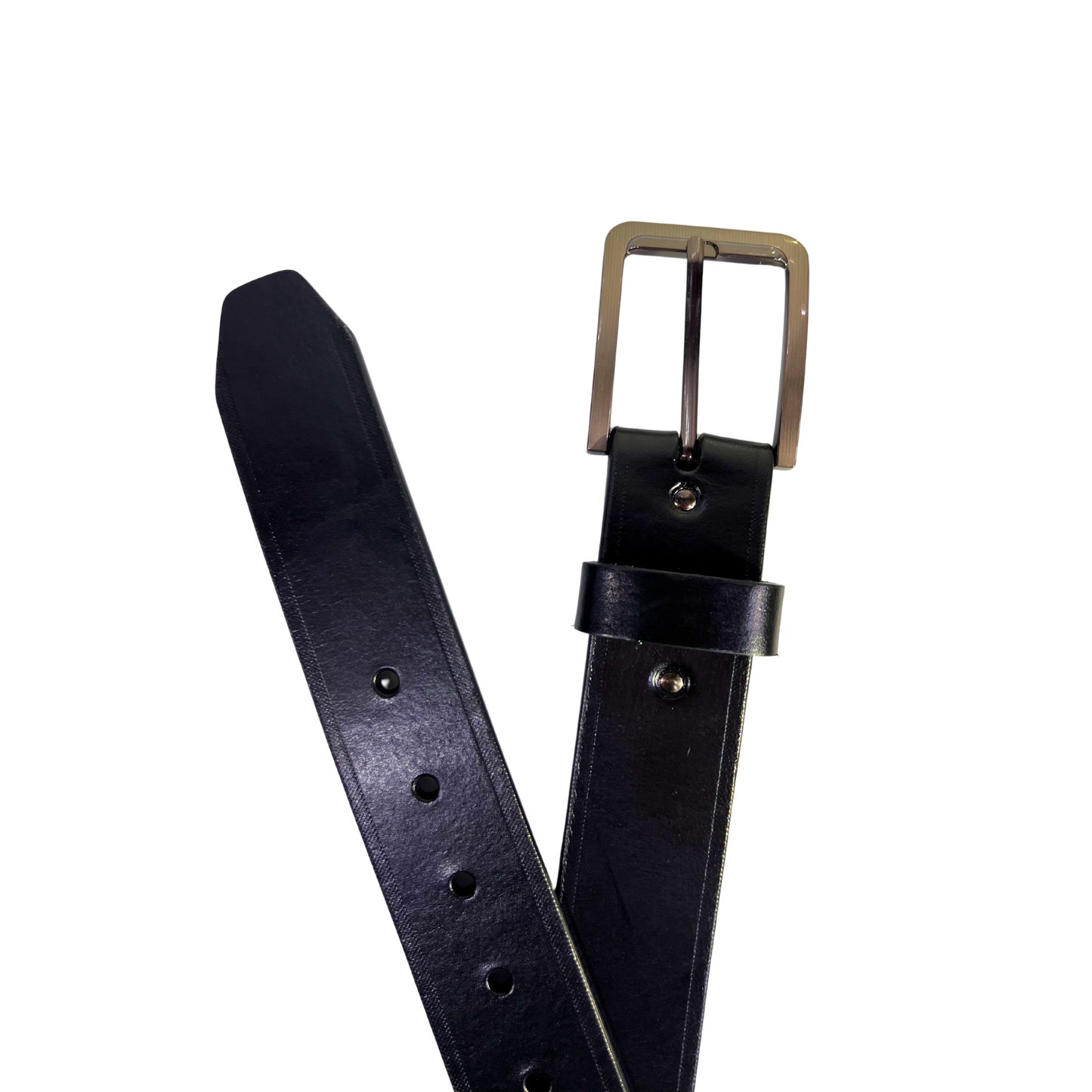 Cinturon casual en piel genuina para caballero modelo #2132 Negro 40mm