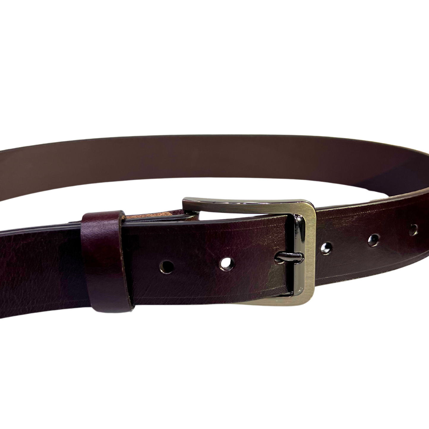 Cinturon casual en piel genuina para caballero modelo #2132 Cafe oscuro 40mm