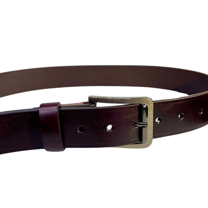 Cinturon casual en piel genuina para caballero modelo #2132 Cafe oscuro 40mm