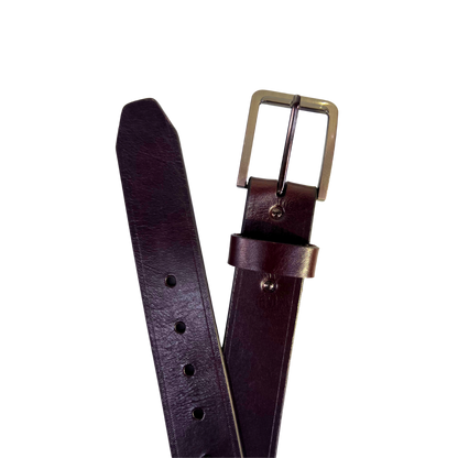 Cinturon casual en piel genuina para caballero modelo #2132 Cafe oscuro 40mm