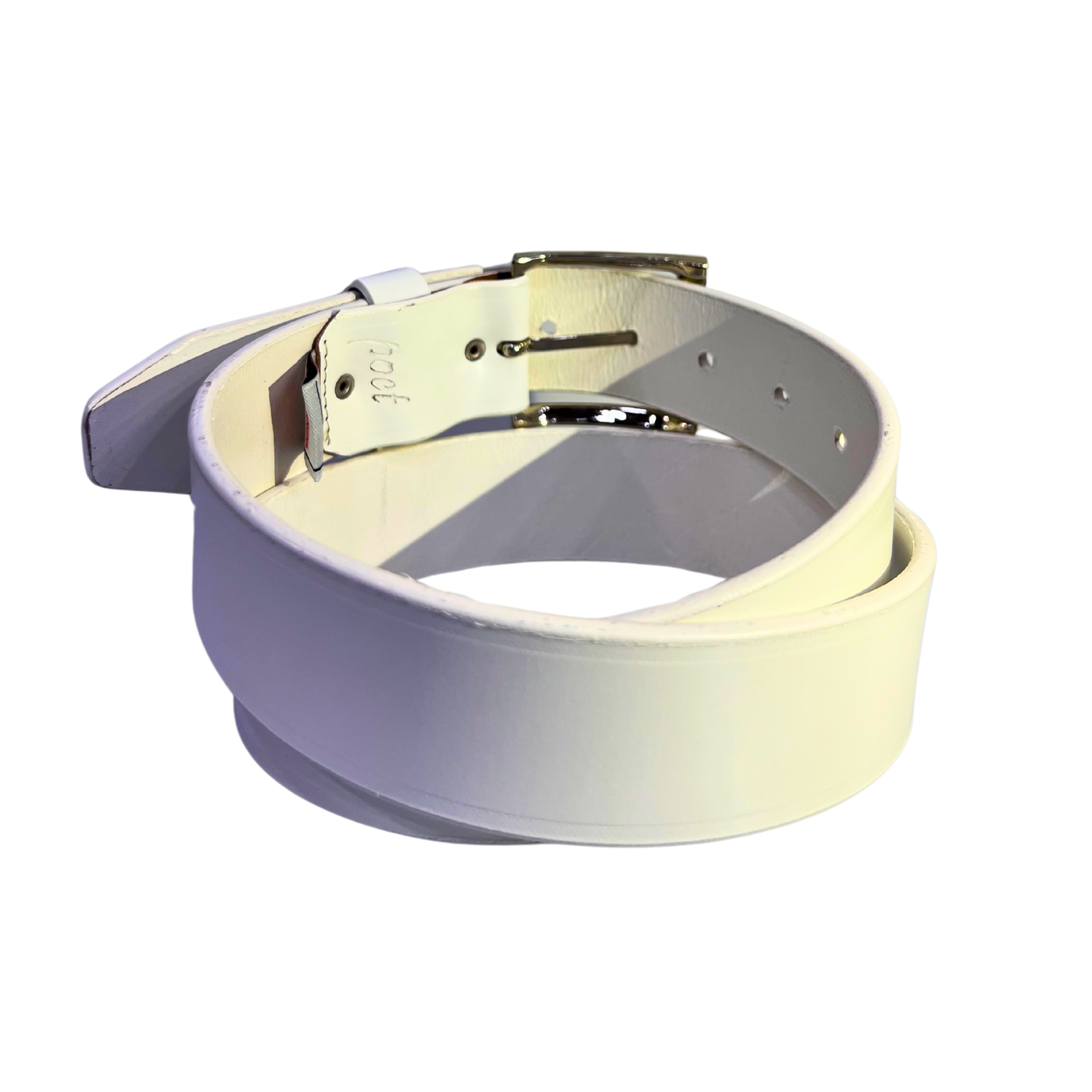 Cinturon casual en piel genuina para caballero modelo #1940 Blanco 40mm