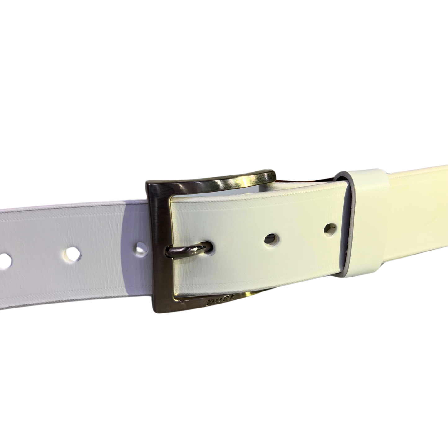 Cinturon casual en piel genuina para caballero modelo #1940 Blanco 40mm