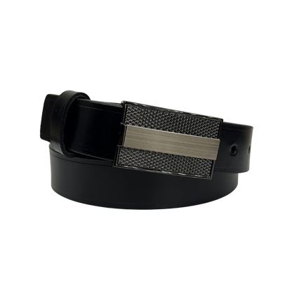Cinturon casual en piel genuina para caballero modelo #4065 Negro 35mm