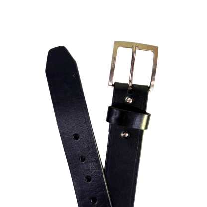 Cinturon casual en piel genuina para caballero modelo #1940 Negro 40mm