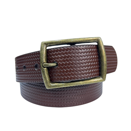 Cinturon casual en piel genuina para caballero modelo #4040 Cafe 40mm