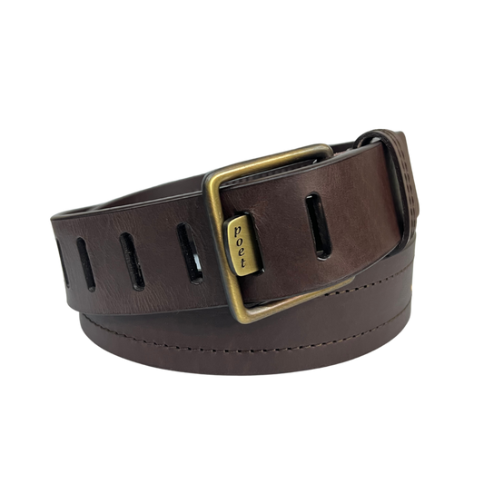 Cinturon casual en piel genuina para caballero modelo #1893 Cafe 45mm