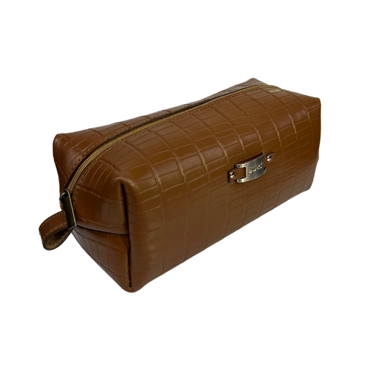 Bolsa de viaje en piel genuina color miel para dama y/o caballero modelo #0006