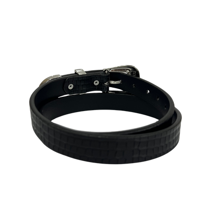 Cinturon vaquero en piel genuina para dama modelo #3075 Negro 25mm