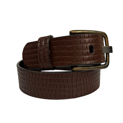 Cinturon casual en piel genuina para caballero modelo #4036 Cafe 40mm