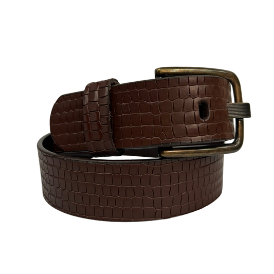 Cinturon casual en piel genuina para caballero modelo #4036 Cafe 40mm