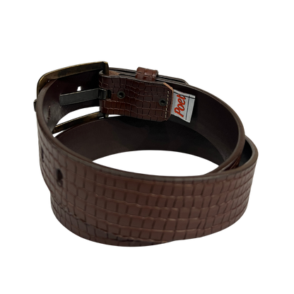 Cinturon casual en piel genuina para caballero modelo #4036 Cafe 40mm