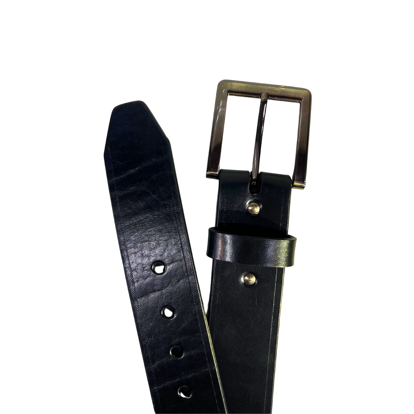 Cinturon casual en piel genuina para caballero modelo #2125 Negro 45mm