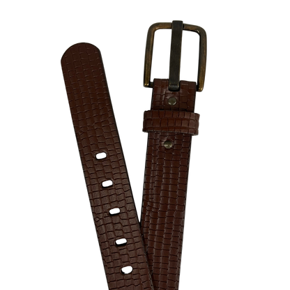 Cinturon casual en piel genuina para caballero modelo #4036 Cafe 40mm