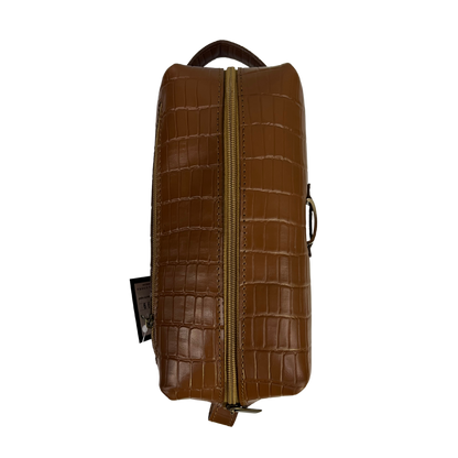 Bolsa de viaje en piel genuina color miel para dama y/o caballero modelo #0006