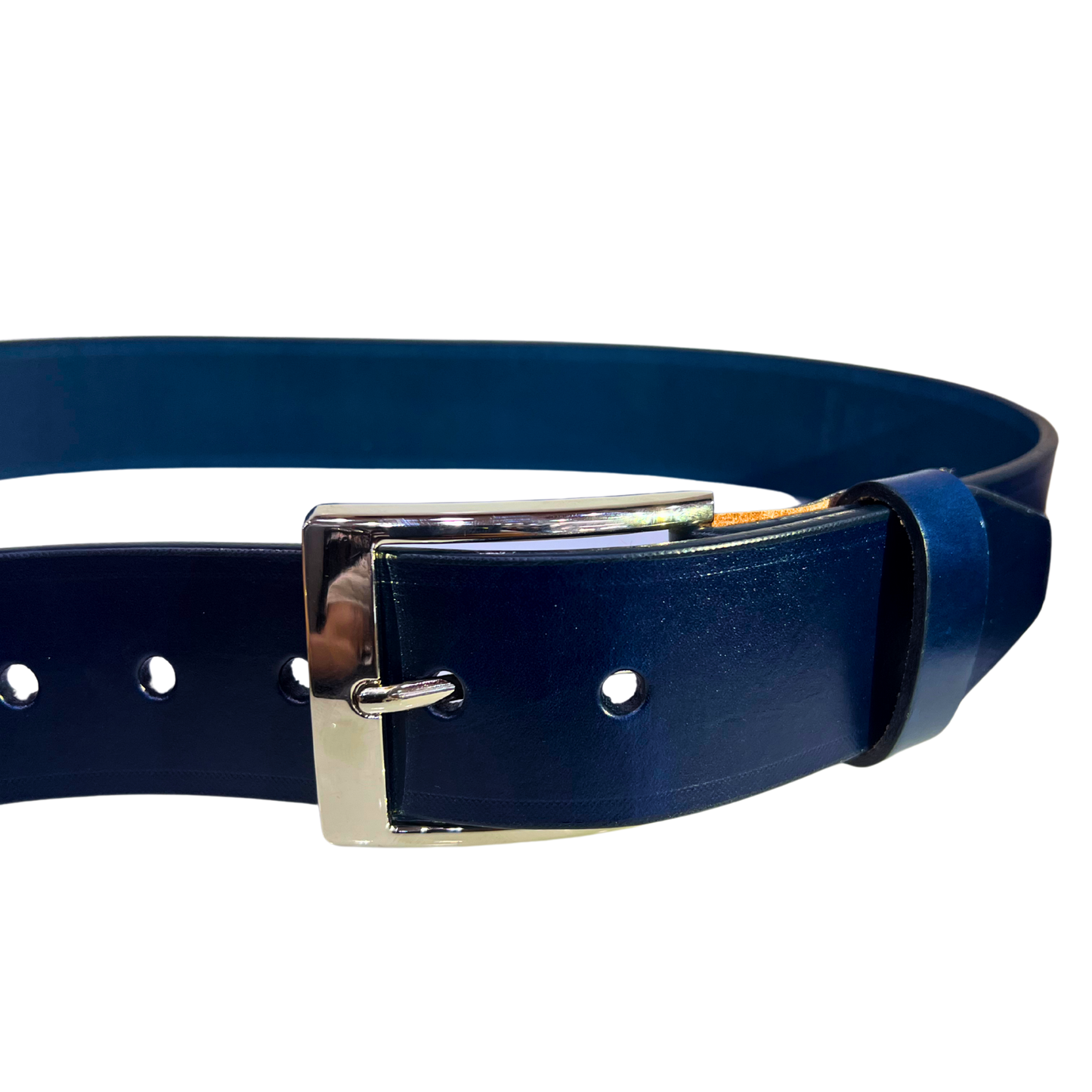 Cinturon casual en piel genuina para caballero modelo #2125 Azul Marino 45mm
