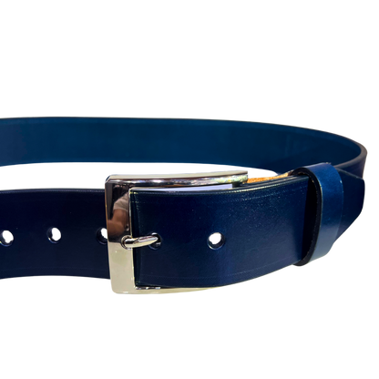 Cinturon casual en piel genuina para caballero modelo #2125 Azul Marino 45mm