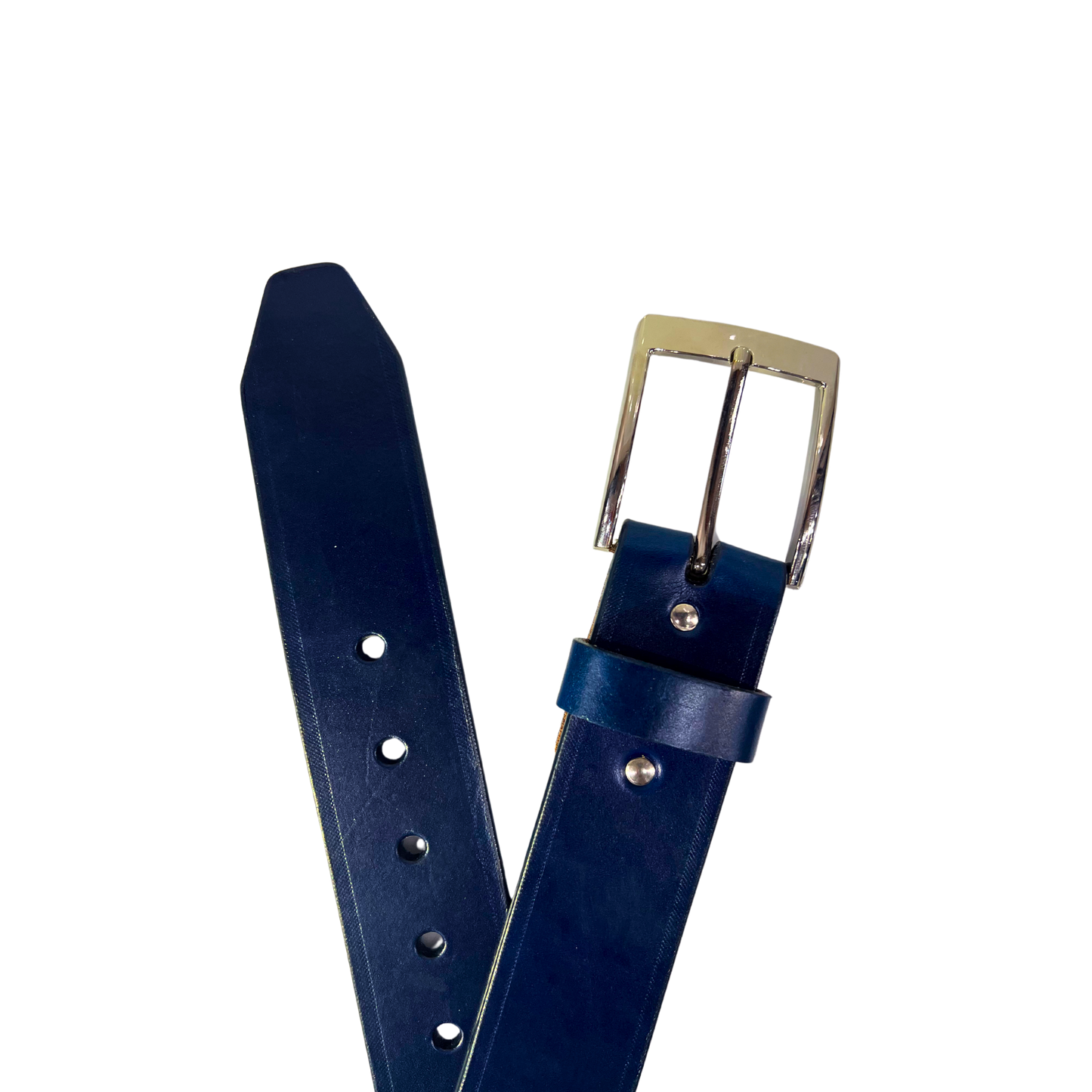 Cinturon casual en piel genuina para caballero modelo #2125 Azul Marino 45mm