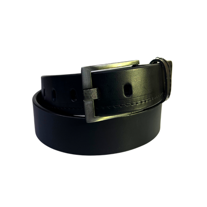 Cinturon casual en piel genuina para caballero modelo #1680 Negro 40mm