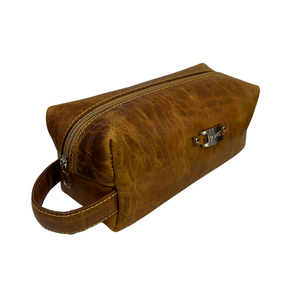 Bolsa de viaje en piel genuina color miel para dama y/o caballero modelo #0008