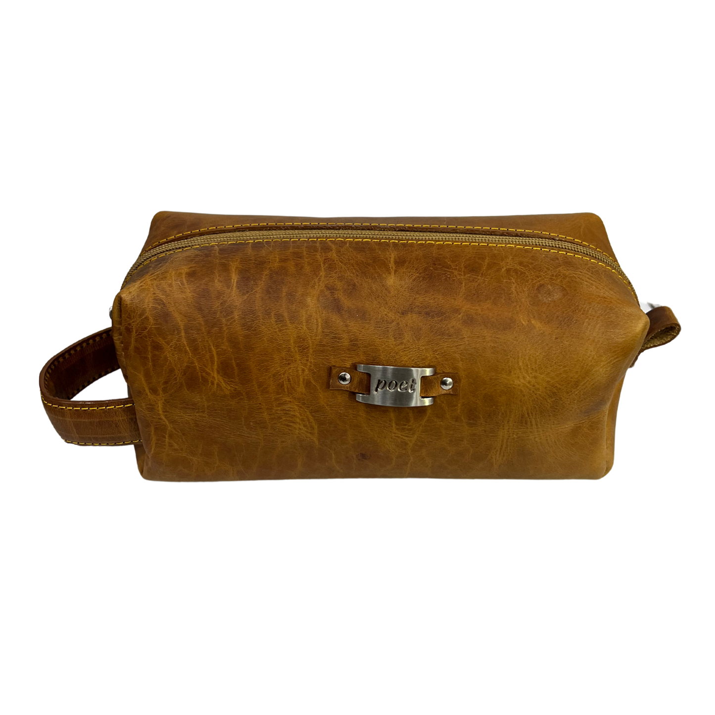 Bolsa de viaje en piel genuina color miel para dama y/o caballero modelo #0008