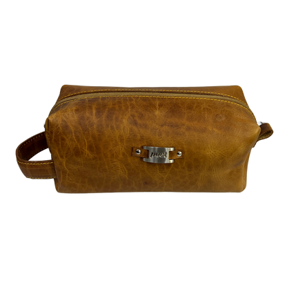 Bolsa de viaje en piel genuina color miel para dama y/o caballero modelo #0008