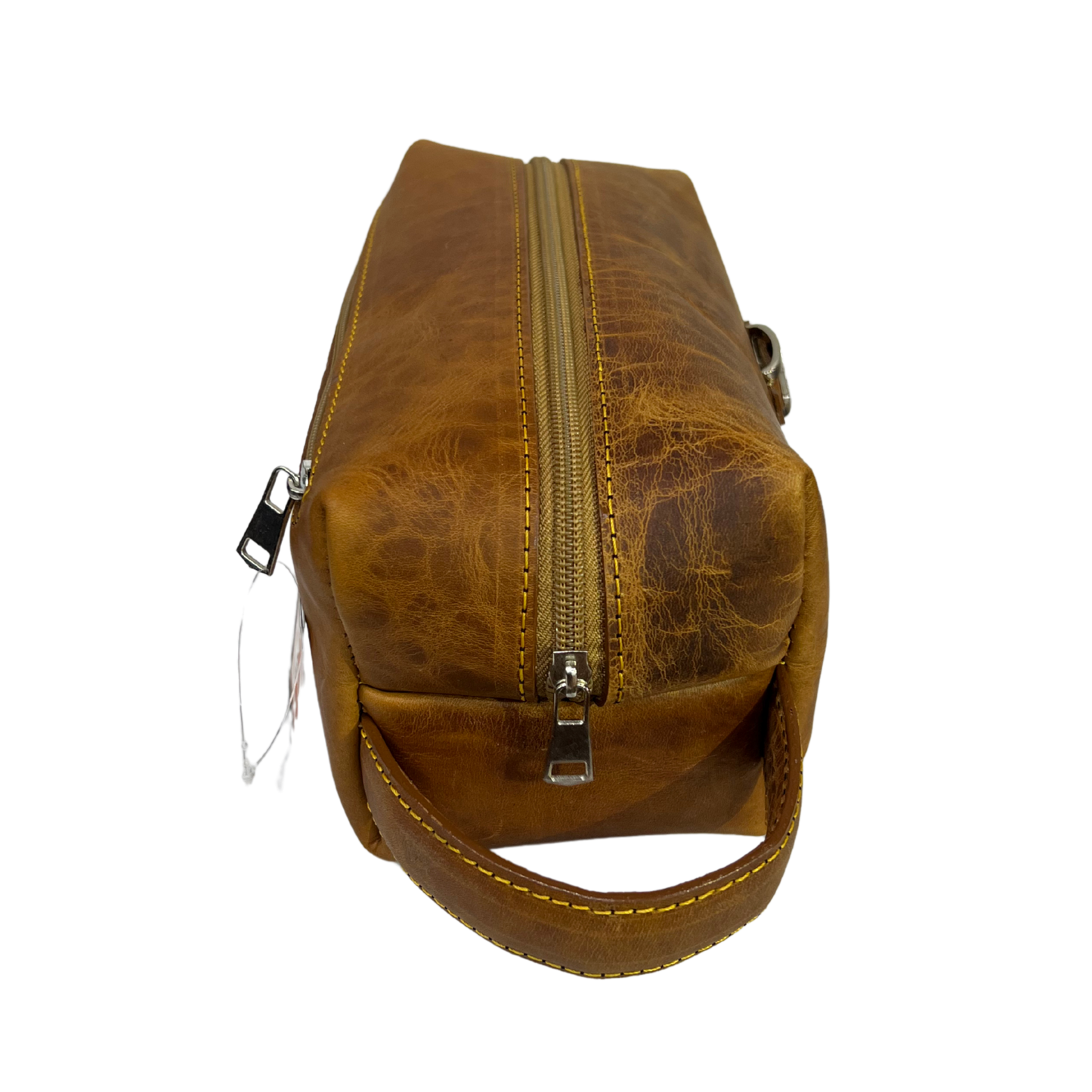 Bolsa de viaje en piel genuina color miel para dama y/o caballero modelo #0008