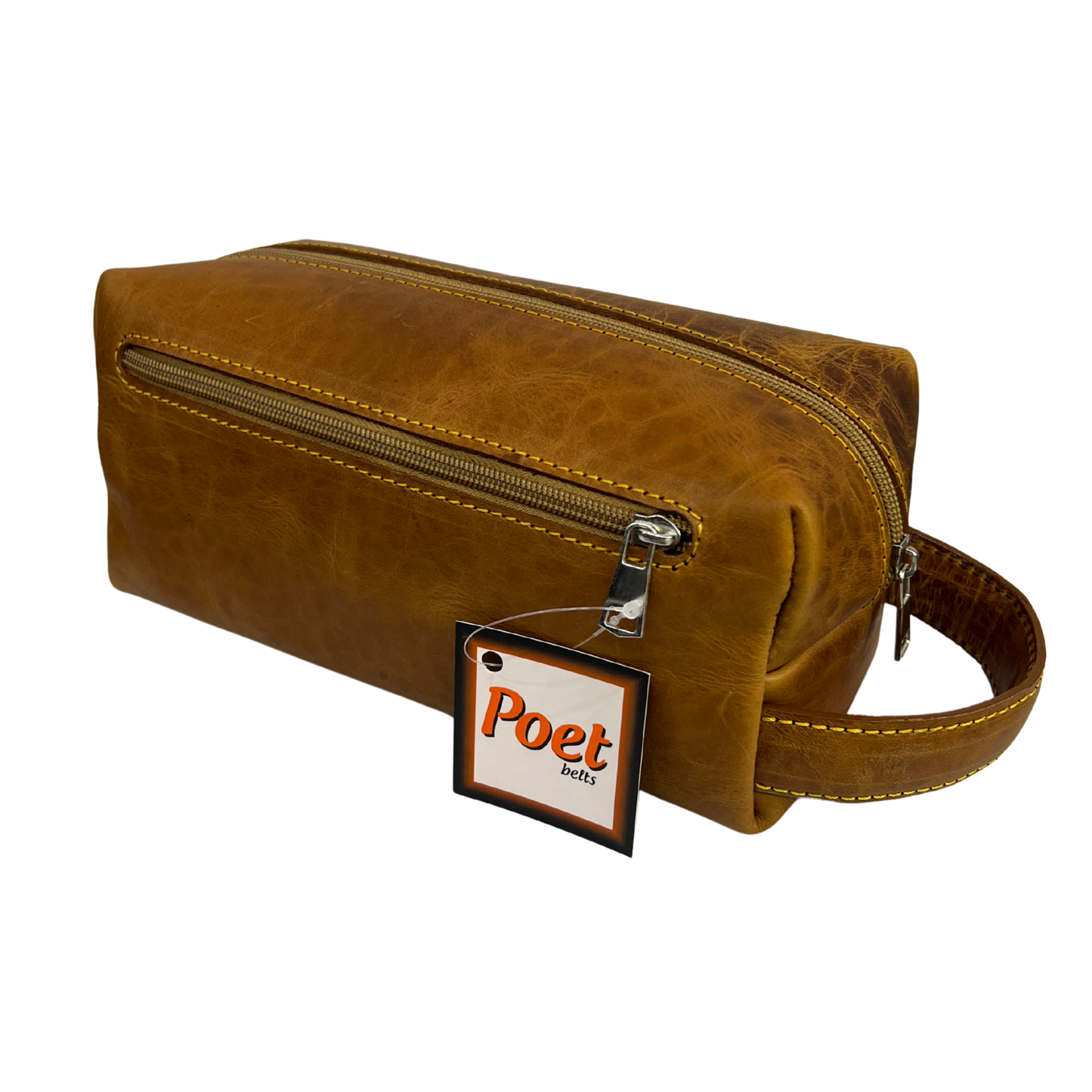 Bolsa de viaje en piel genuina color miel para dama y/o caballero modelo #0008