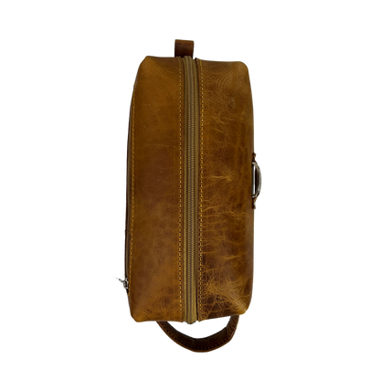 Bolsa de viaje en piel genuina color miel para dama y/o caballero modelo #0008