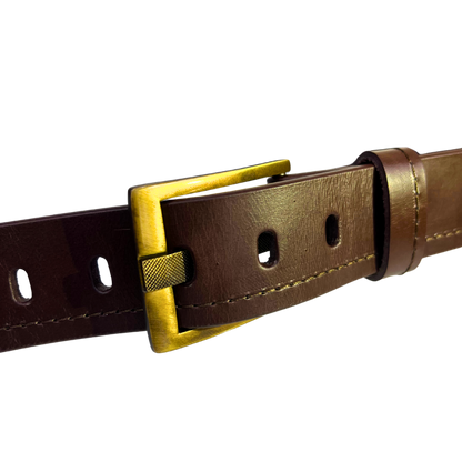 Cinturon casual en piel genuina para caballero modelo #1680 Cafe 40mm