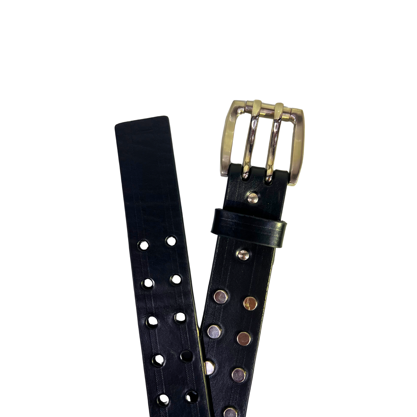 Cinturon casual en piel genuina para caballero modelo #5060 Negro 40mm