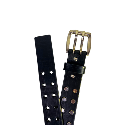 Cinturon casual en piel genuina para caballero modelo #5060 Negro 40mm